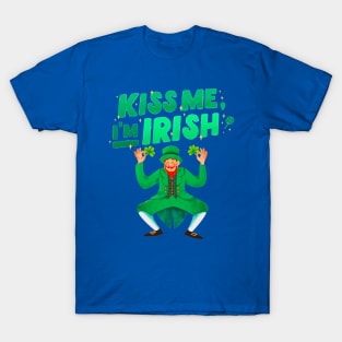 Kiss Me I'm Irish Dancing Leprechaun T-Shirt